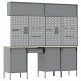 Work Cabinet Set with Drawer with Storage Manual 10 pcs Black - Low Angle