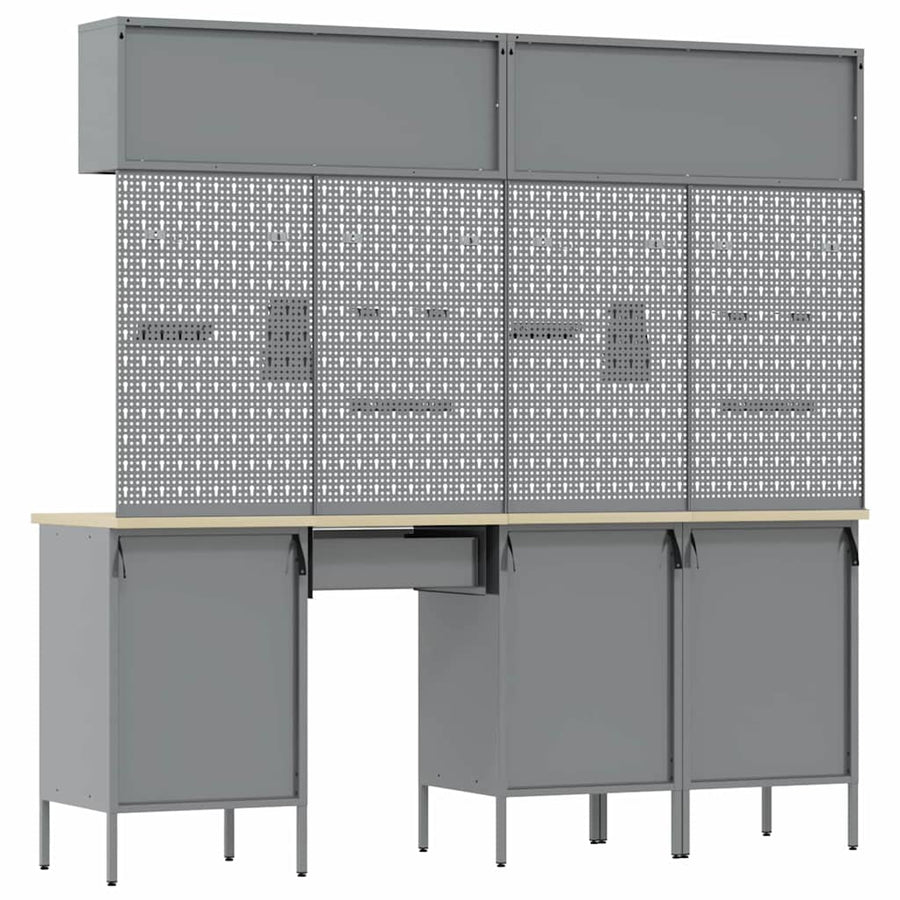 Work Cabinet Set with Drawer with Storage Manual 10 pcs Black
