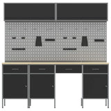 Work Cabinet Set with Drawer with Storage Manual 10 pcs Black