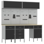 Work Cabinet Set with Drawer with Storage Manual 10 pcs Black