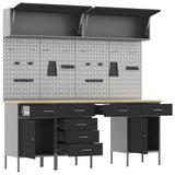 Work Cabinet Set with Drawer with Storage Manual 10 pcs Black