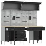 Work Cabinet Set with Drawer with Storage Manual 10 pcs Black