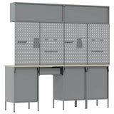 Work Cabinet Set with Drawer with Storage Manual 10 pcs Black