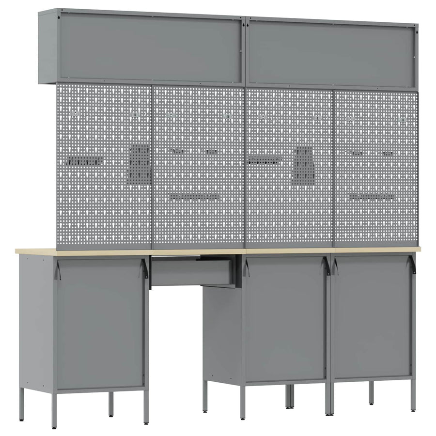 Work Cabinet Set with Drawer with Storage Manual 10 pcs Black