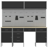 Work Cabinet Set with Drawer with Storage Manual 10 pcs Black