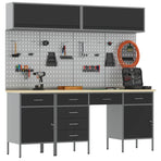 Work Cabinet Set with Drawer with Storage Manual 10 pcs Black