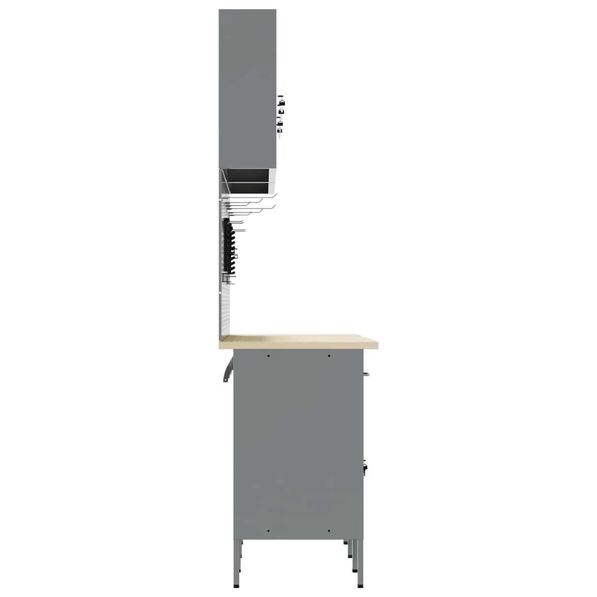 Work Cabinet Set with Drawer with Storage Manual 10 pcs Black