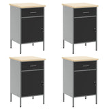 Work Cabinet 10 pcs Black and Grey Engineered wood and steel