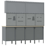 Work Cabinet 10 pcs Black and Grey Engineered wood and steel - Extra Image