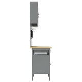 Work Cabinet 10 pcs Black and Grey Engineered wood and steel