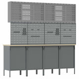 Work Cabinet with Drawer 10 pcs Black Engineered wood and steel - Extra Image