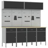 Work Cabinet Set with Drawer with Storage Manual 10 pcs Black