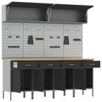 Work Cabinet Set with Drawer with Storage Manual 10 pcs Black