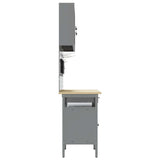 Work Cabinet with Drawer 10 pcs Black Engineered wood and steel - Extra Image