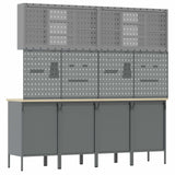 Work Cabinet with Drawer 10 pcs Black Engineered wood and steel - Extra Image