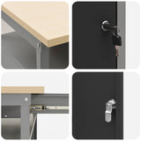 Work Cabinet Set with Drawer with Storage 10 pcs Black