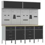 Work Cabinet Set with Drawer with Storage 10 pcs Black