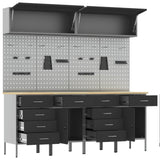 Work Cabinet Set with Drawer with Storage 10 pcs Black