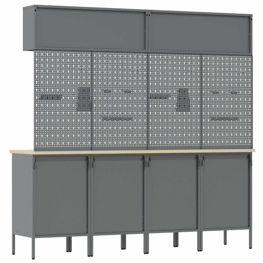 Work Cabinet Set with Drawer with Storage 10 pcs Black