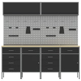 Work Cabinet Set with Drawer with Storage 10 pcs Black