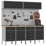 Work Cabinet Set with Drawer with Storage 10 pcs Black - Side View