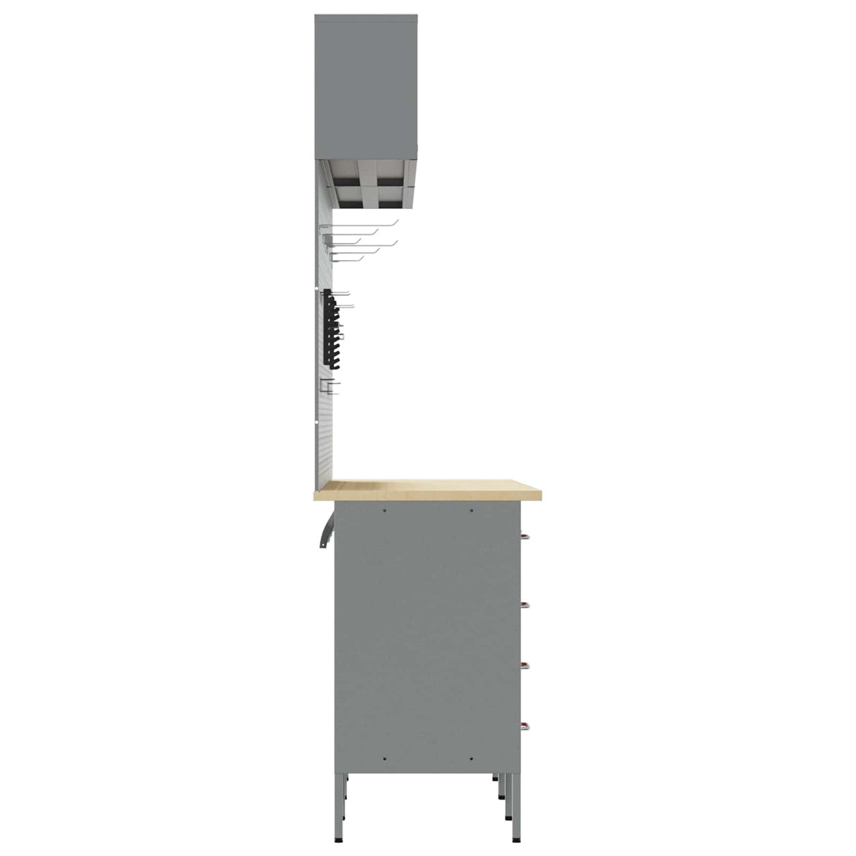 Work Cabinet Set with Drawer with Storage 10 pcs Black