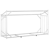 Firewood Rack with Rain Cover 200.5x60.5x110.5 cm Galvanised Steel - Rear View