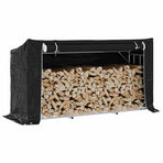 Firewood Rack with Rain Cover 200.5x60.5x110.5 cm