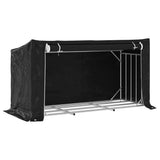 Firewood Rack with Rain Cover 200.5x80.5x110.5 cm Galvanised Steel - Front View