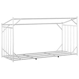 Firewood Rack with Rain Cover 200.5x80.5x110.5 cm Galvanised Steel - Rear View