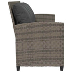 Garden Sofa 5-Seater with Cushions Grey Poly Rattan