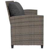 Garden Sofa 5-Seater with Cushions Grey Poly Rattan - 45-Degree Angle