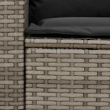 Garden Sofa 5-Seater with Cushions Grey Poly Rattan - Close-Up Angle