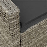 Garden Sofa 5-Seater with Cushions Grey Poly Rattan - Low Angle
