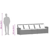 Garden Sofa 5-Seater with Cushions Grey Poly Rattan - Extra Image