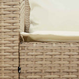 Garden Sofa 5-Seater with Cushions Beige Poly Rattan - Close-Up Angle