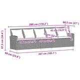 Garden Sofa 5-Seater with Cushions Beige Poly Rattan