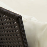 Garden Sofa with Cushions Black Poly Rattan - Low Angle