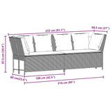 Garden Sofa with Cushions Black Poly Rattan - Extra Image