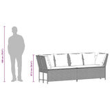 Garden Sofa with Cushions Black Poly Rattan - Extra Image
