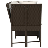 Garden Sofa with Cushions Brown Poly Rattan