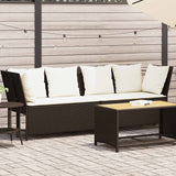 Garden Sofa with Cushions Brown Poly Rattan