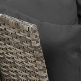 Garden Sofa with Cushions Grey Poly Rattan