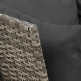 Garden Sofa with Cushions Grey Poly Rattan - Low Angle