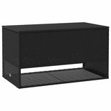 Outdoor Cushion Box Black 100x55x55.5 cm Poly Rattan - Front View