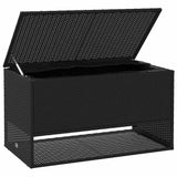 Outdoor Cushion Box Black 100x55x55.5 cm Poly Rattan - Side View