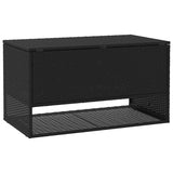 Outdoor Cushion Box Black 100x55x55.5 cm Poly Rattan - Rear View