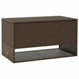 Outdoor Cushion Box Brown 100x55x55.5 cm Poly Rattan - Front View