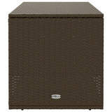 Outdoor Cushion Box Brown 100x55x55.5 cm Poly Rattan - 45-Degree Angle