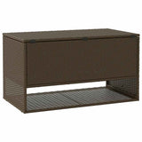 Outdoor Cushion Box Brown 100x55x55.5 cm Poly Rattan - Rear View